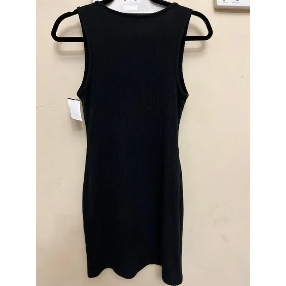 EUC Women's Lily Rose Black Ribbed Mini Dress M - Picture 4 of 5